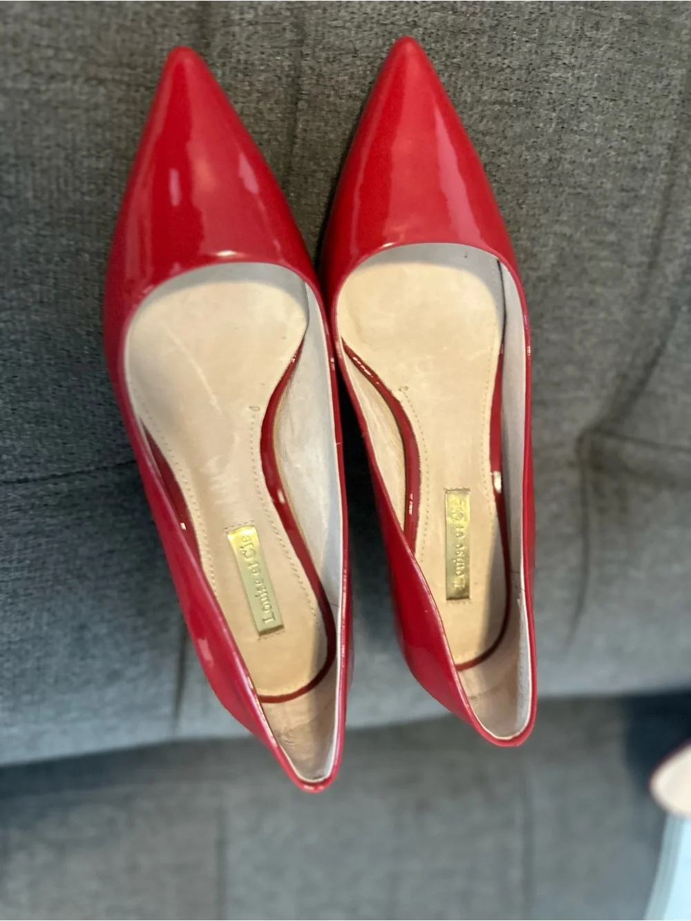 Louise et Cie Red Patent Pointed Toe Pumps